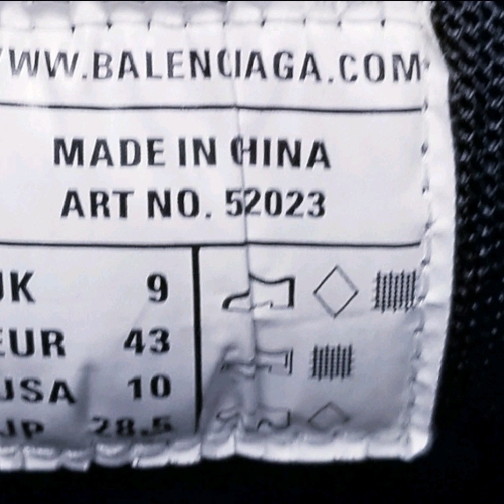 Balenciaga Men's Low-Top Black Track Sneakers Size EU 43 US 10 (EUC) - Picture 7 of 9